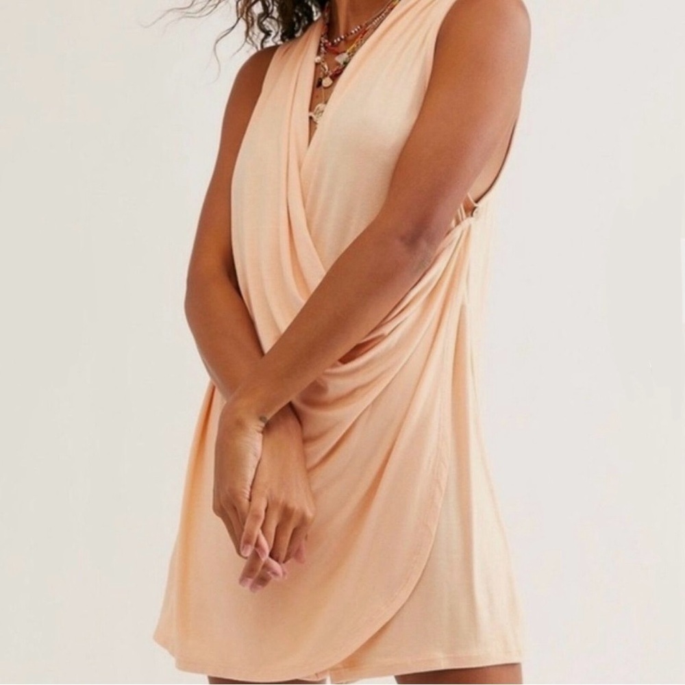 NEW Free People FP Beach Romper Shorts Coverup Peach Size Small Summer fp New